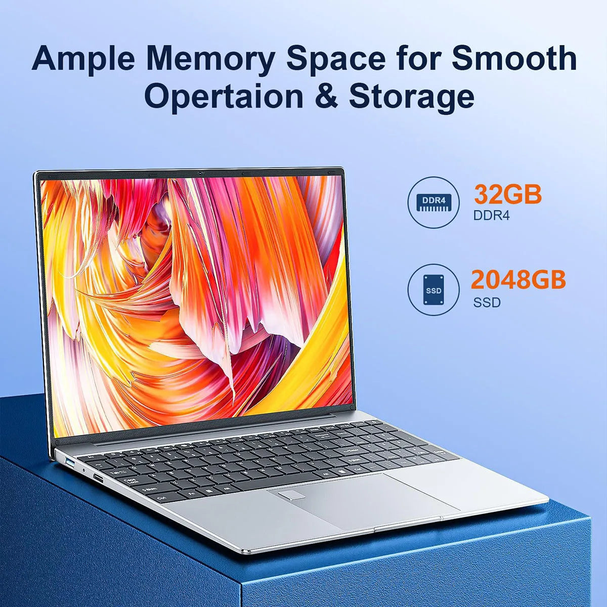 15.6 Inch Intel Celeron Laptop with 32GB RAM and 2TB SSD