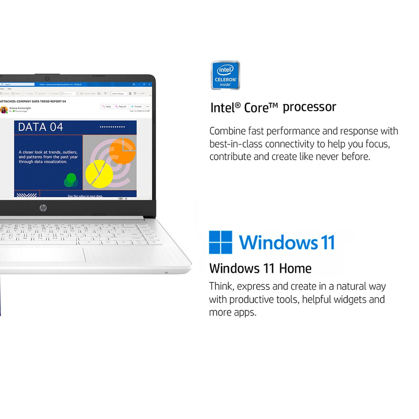HP 14 Inch Business Laptop with 16GB RAM and Office 365