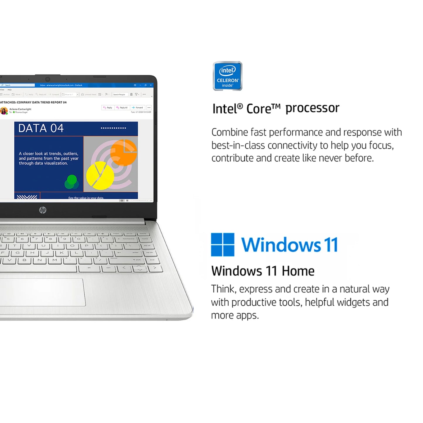 HP 14 Inch Business Laptop with Up to 16GB RAM and 384GB Storage
