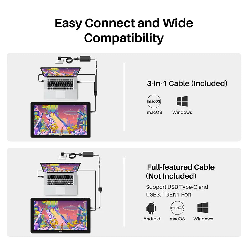 HUION Kamvas 24 Plus Graphics Tablet Monitor with High Color Accuracy