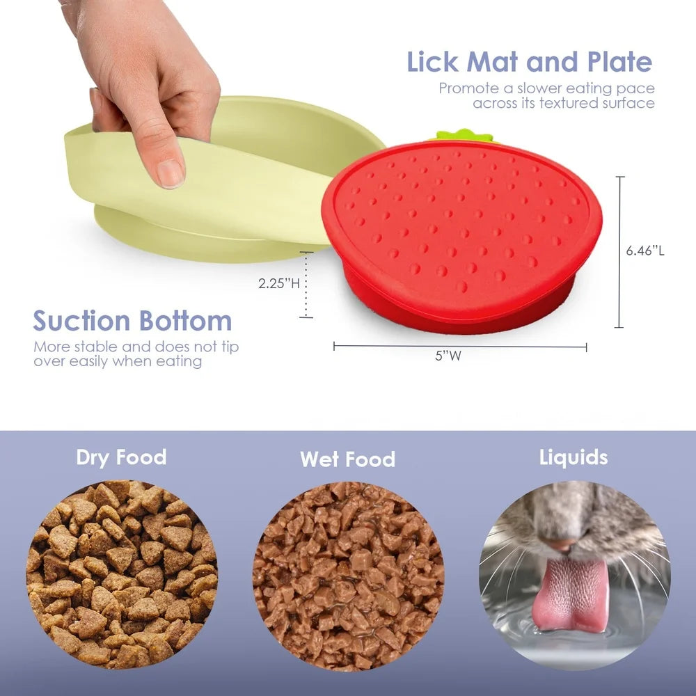Flower-Shaped Silicone Pet Bowl With Non-Slip Base