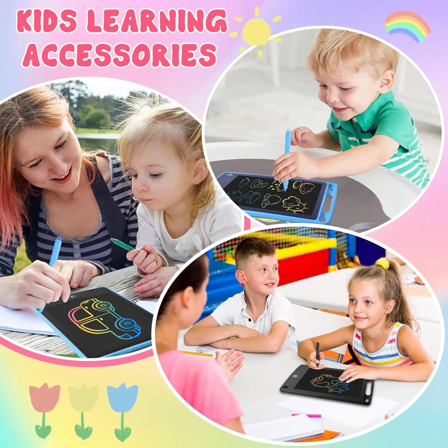 12 Pack LCD Writing Tablets for Kids Fun and Educational Drawing Boards