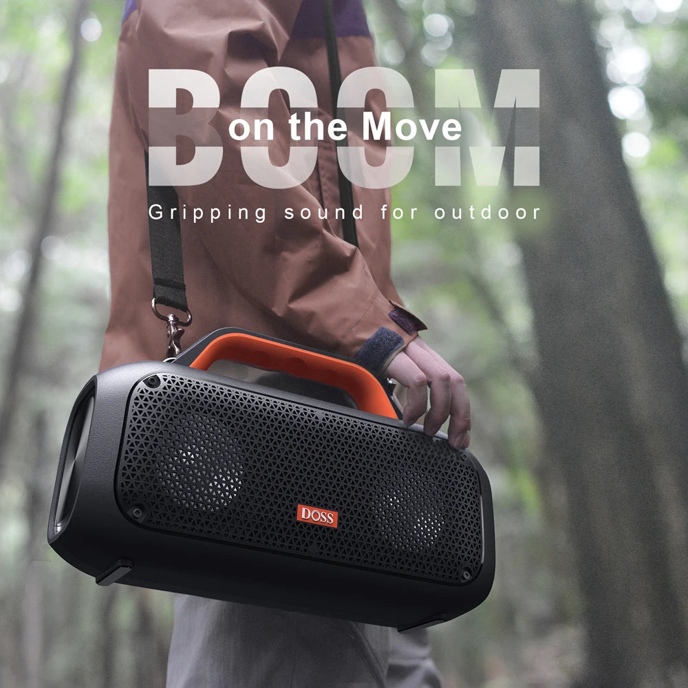 DOSS Outdoor Bluetooth Speaker with Powerful Bass and IPX6 Waterproof Design