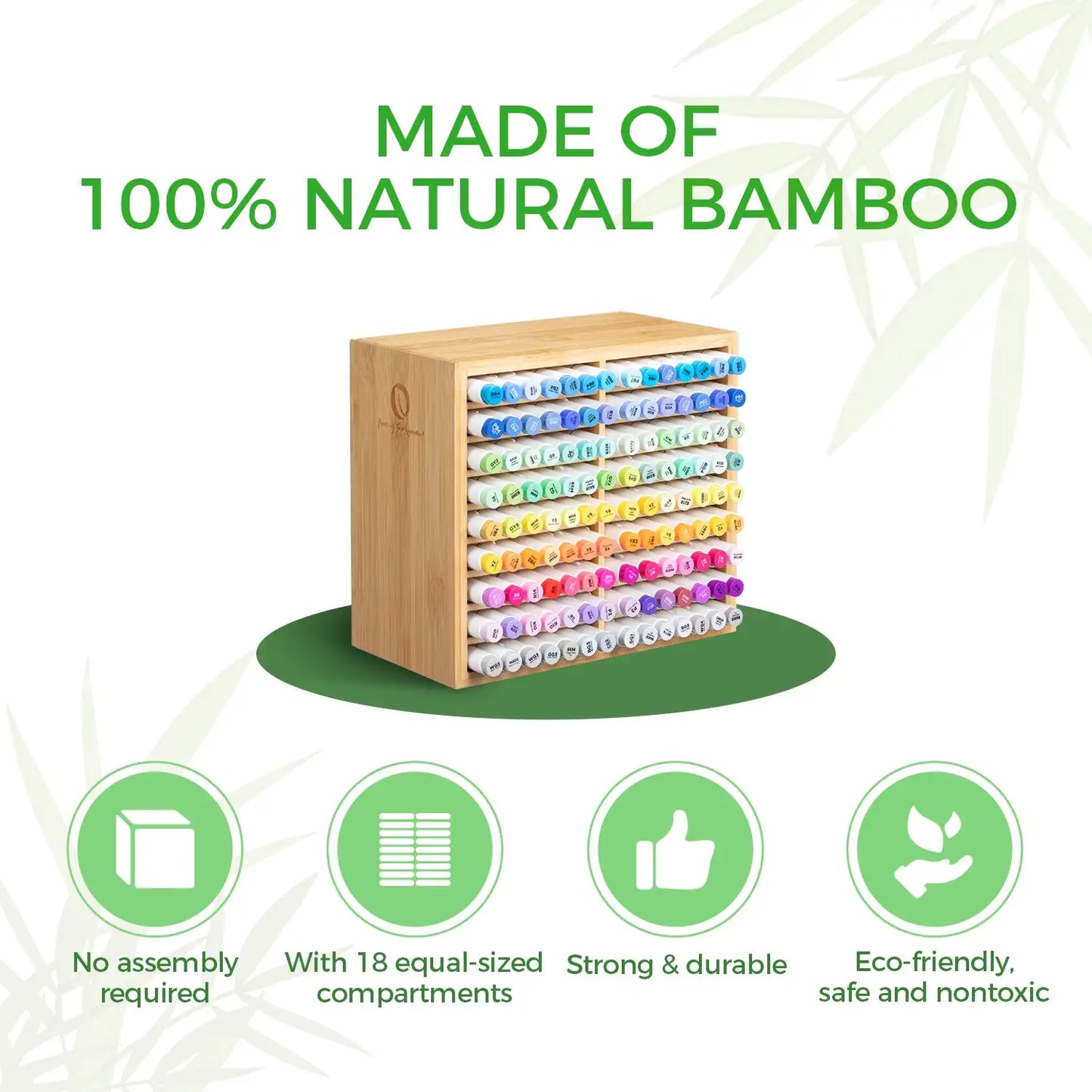 Ohuhu Bamboo Marker Organizer for Easy Desktop Storage
