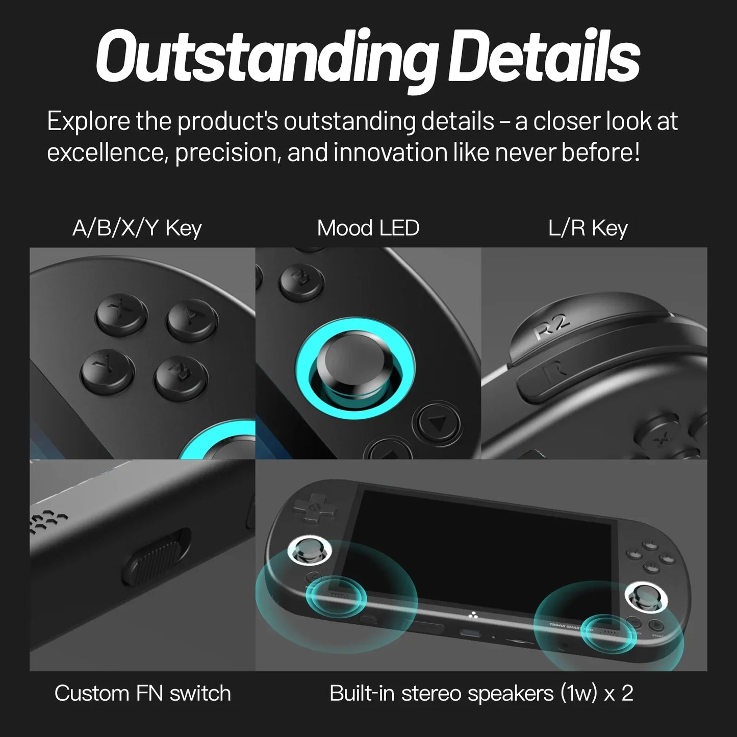 Trimui Smart Pro Handheld Game Console 4.95 Inch IPS Screen Retro Gaming Player