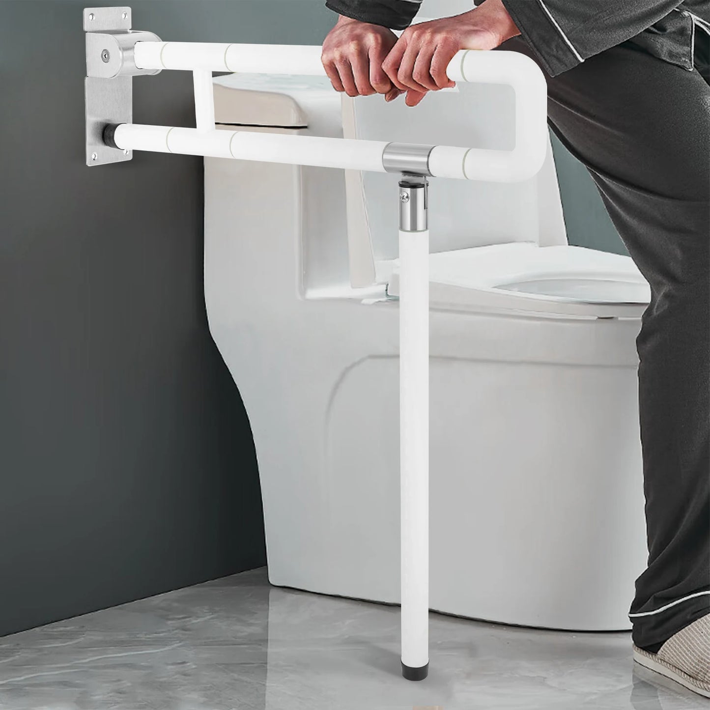 Stainless Steel Bathroom Safety Rail Foldable Grab Bar for Disabled