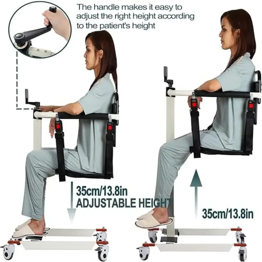 Home Patient Lift Chair with Silent Swivel Wheels and Adjustable Height