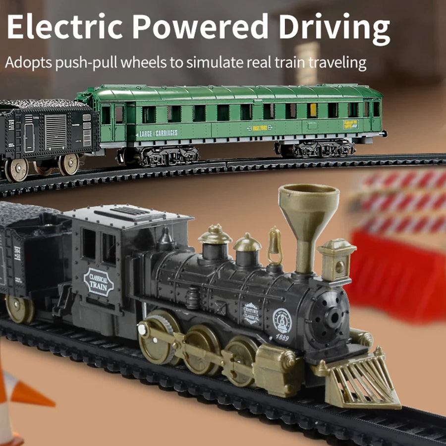 21PCS Retro Electric Train Set for Kids Birthday Gift