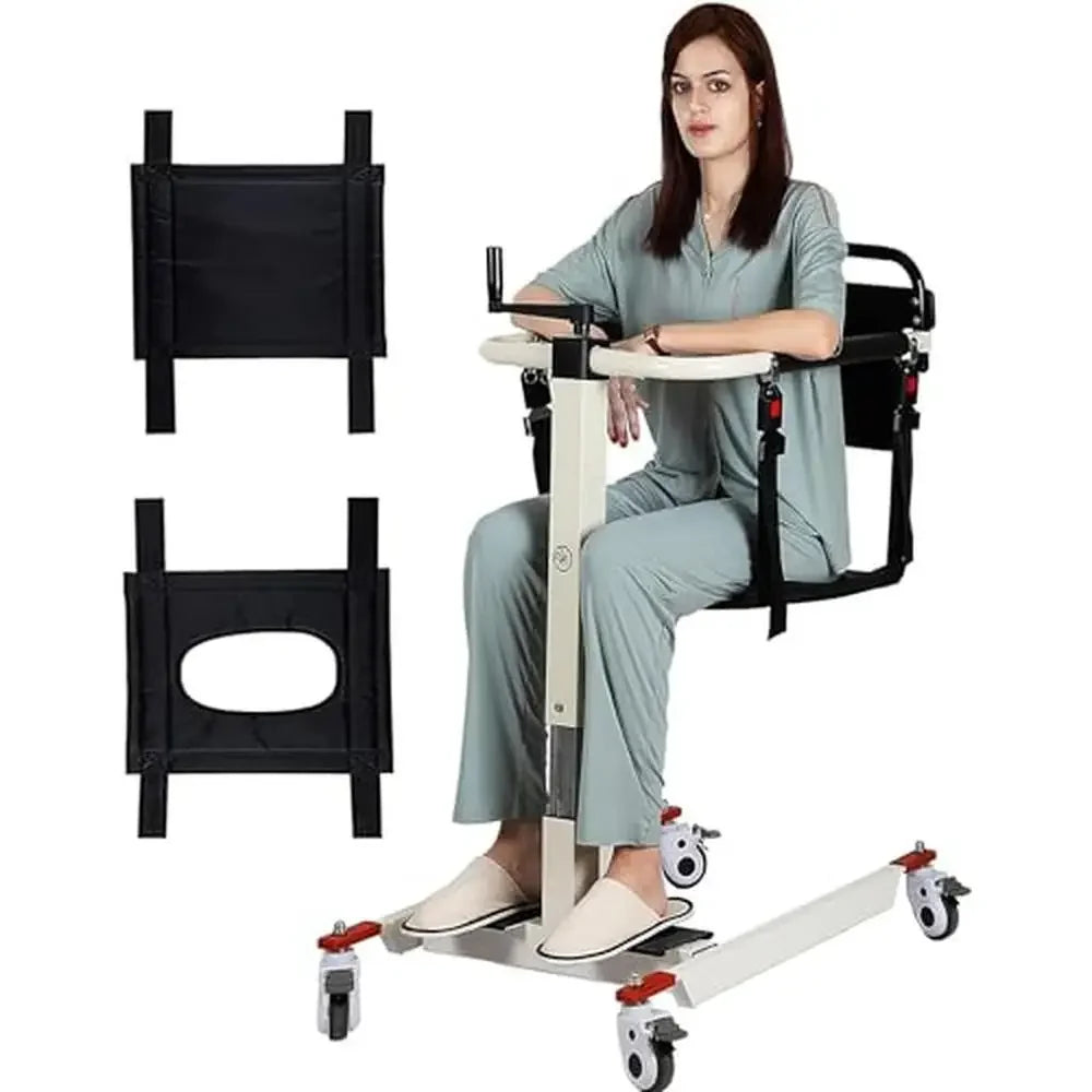 Home Patient Lift Chair with Silent Swivel Wheels and Adjustable Height