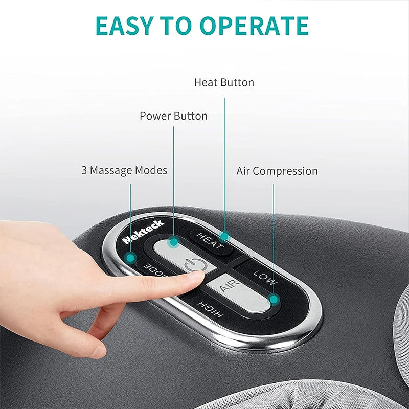 Nekteck Electric Foot Massager with Heating and Air Compression Relaxation