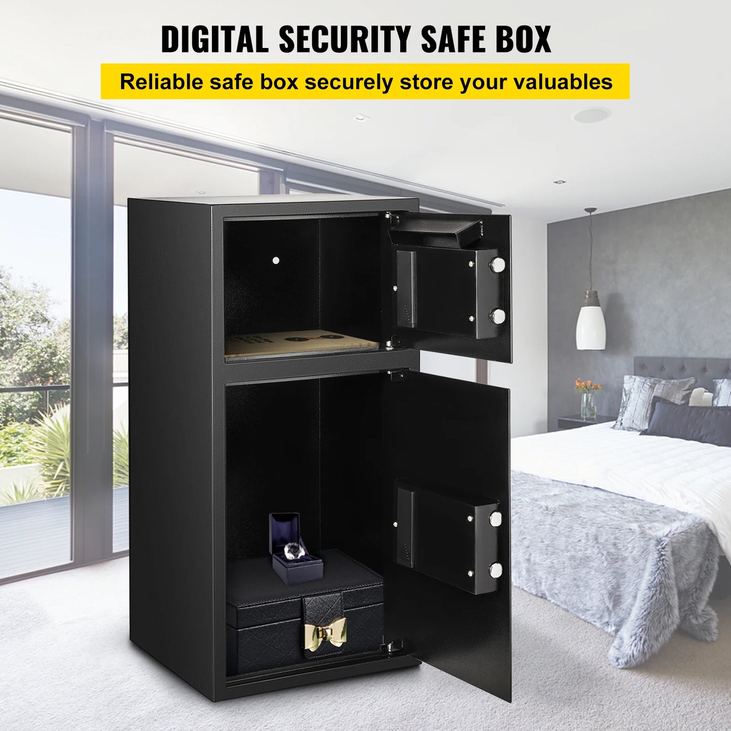 Secure 33 Inch Double Door Safe Deposit Box with Electronic Lock