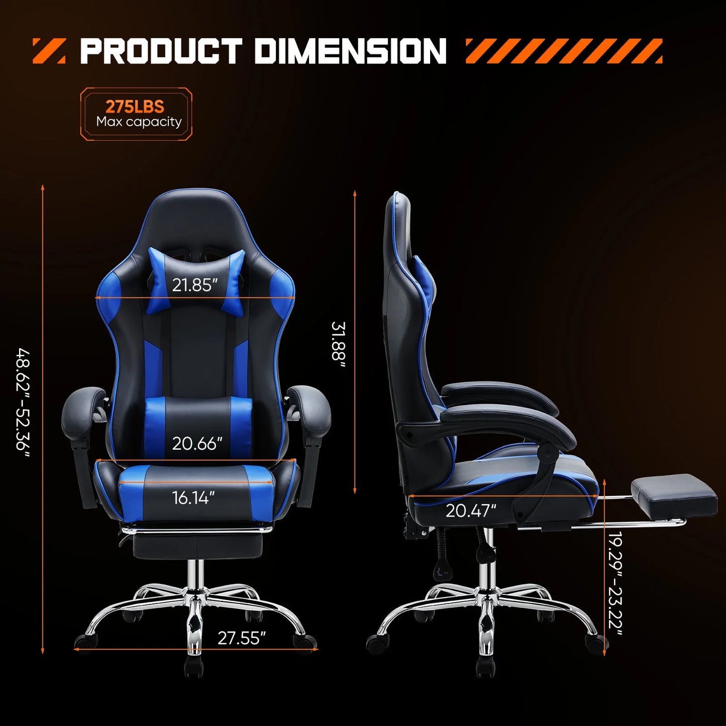 JHK Ergonomic Racing Gaming Chair with Lumbar Support