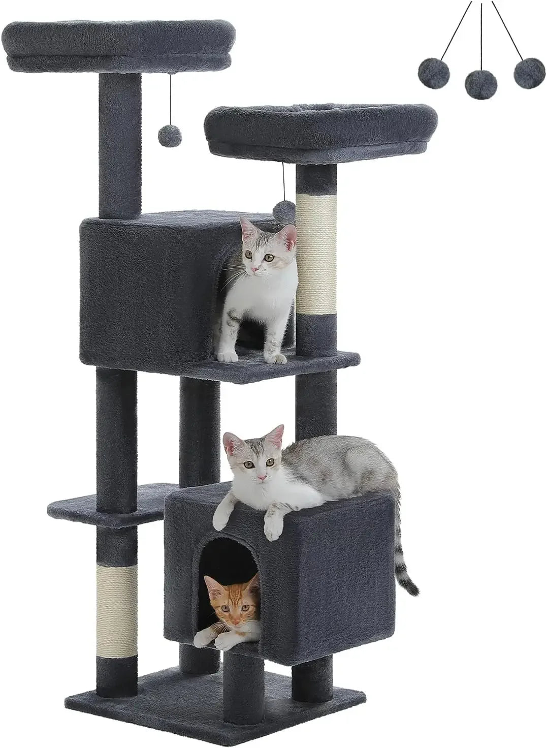 Multi-Level Cat Tree Tower with 6 Scratching Posts and Cozy Condos
