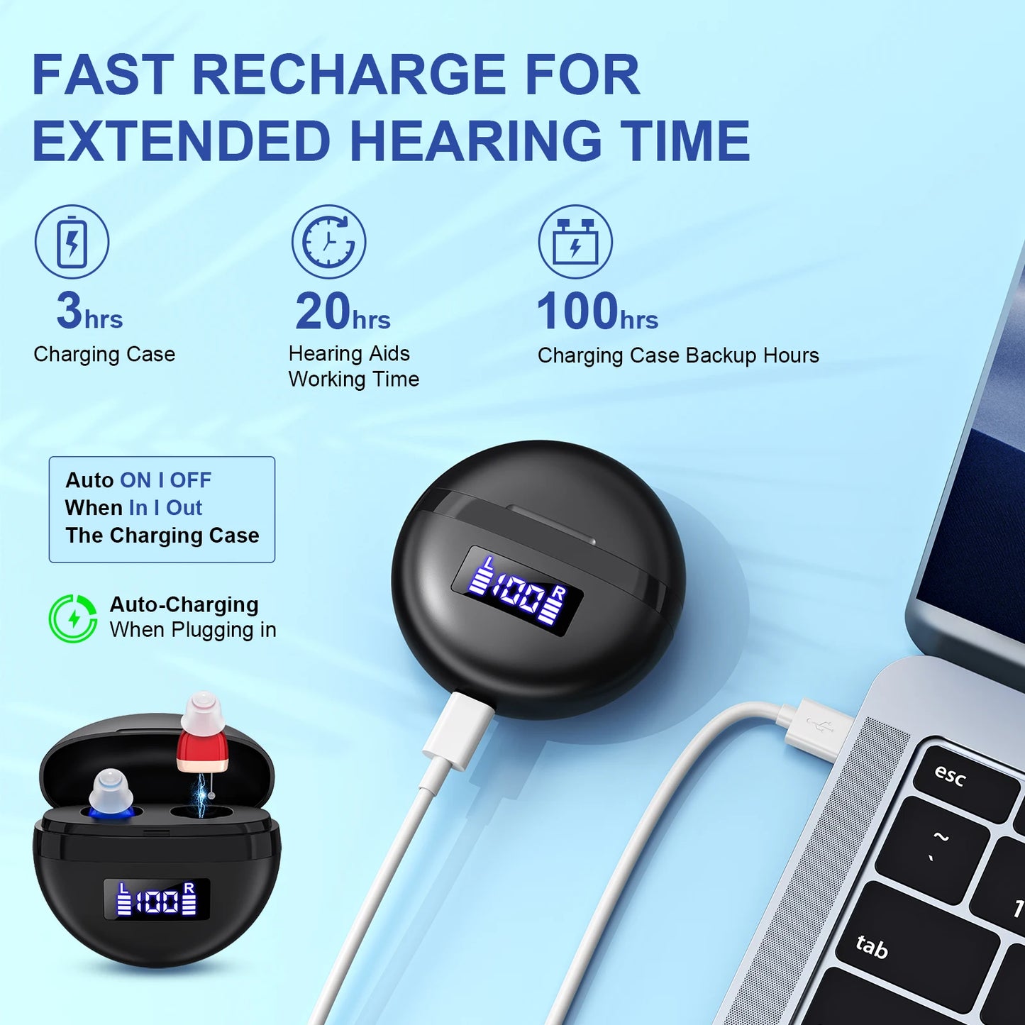Portable In-Ear Hearing Amplifier with Noise Reduction
