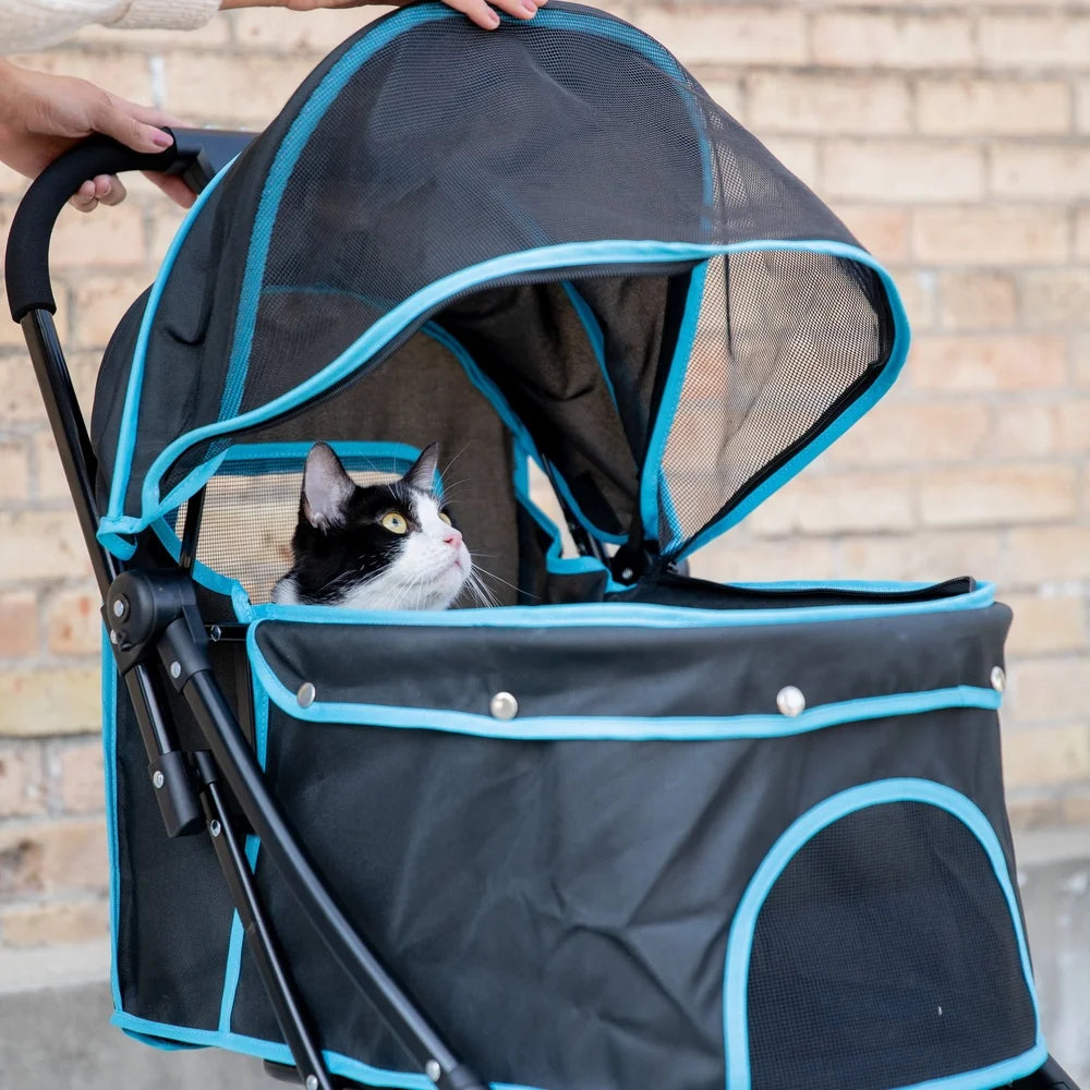 Lightweight Portable Pet Stroller with 360 Degree Swivel Wheels