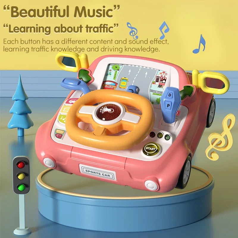 Interactive Baby Car Toy with Music and Lights for Fine Motor Skill Development