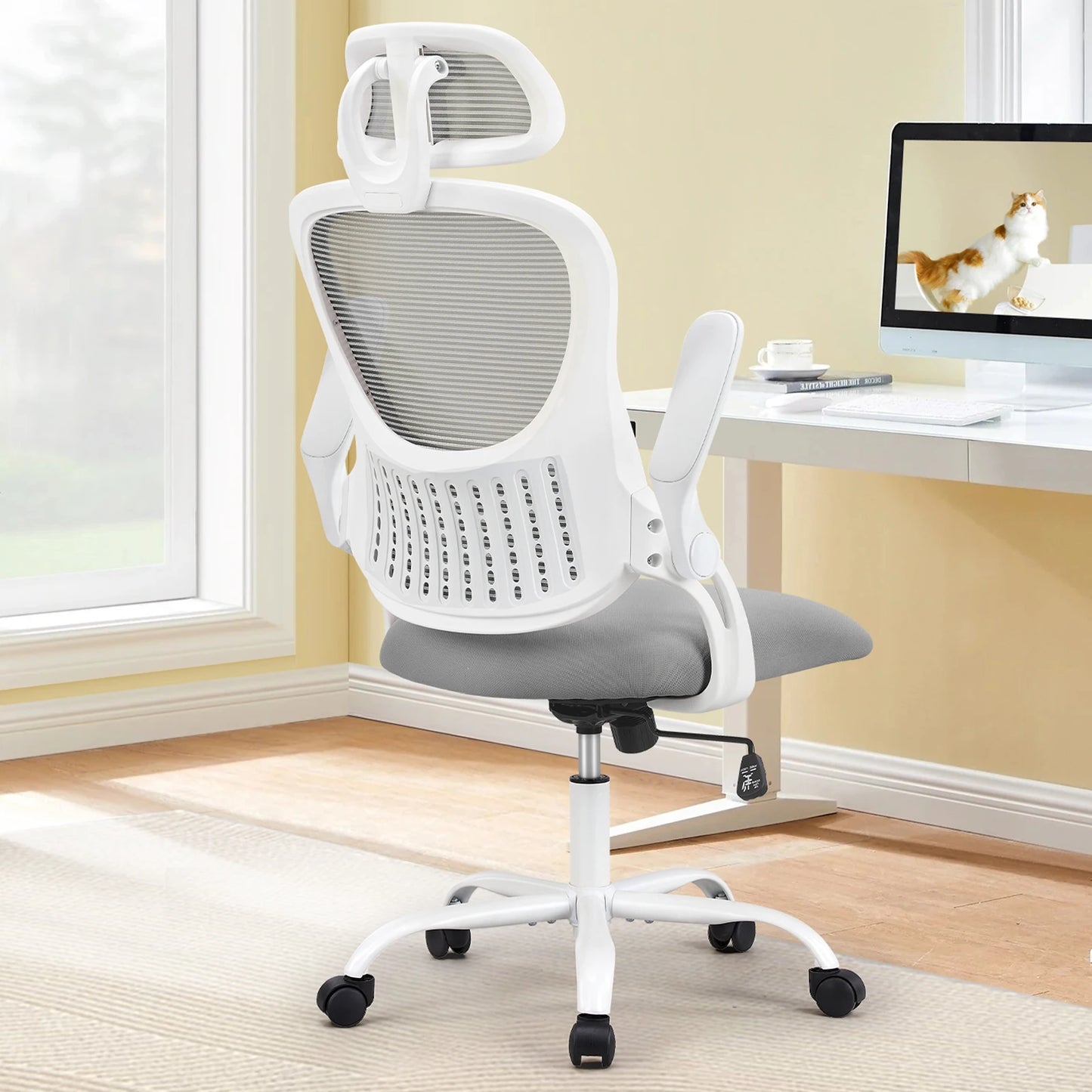 Ergonomic Office Desk Chair with Adjustable Headrest and Lumbar Support
