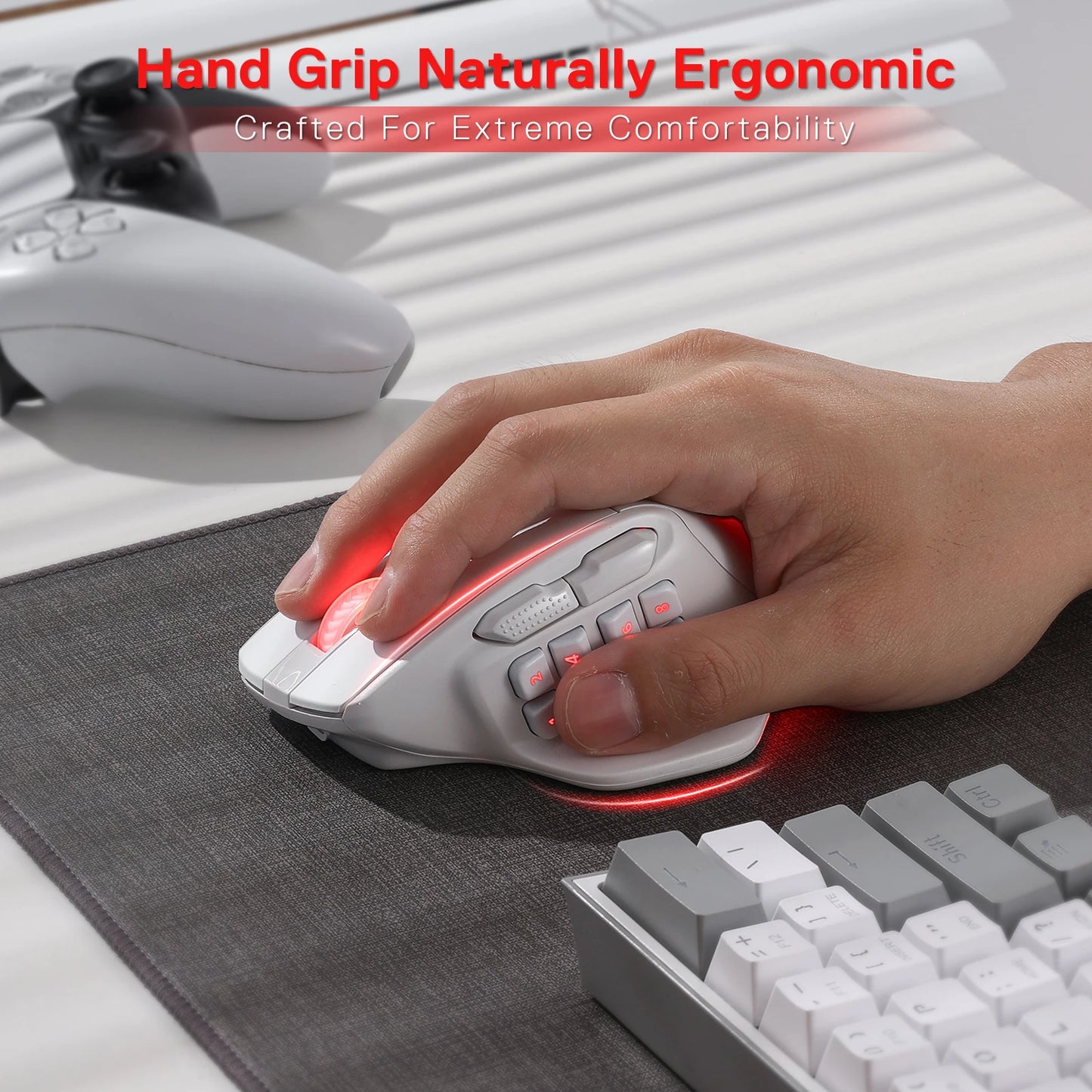 Redragon M811 Pro Wireless Gaming Mouse With 15 Programmable RGB Buttons