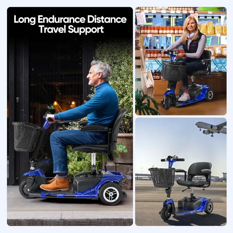 Folding Electric Wheelchair for Travel with Long Range Battery