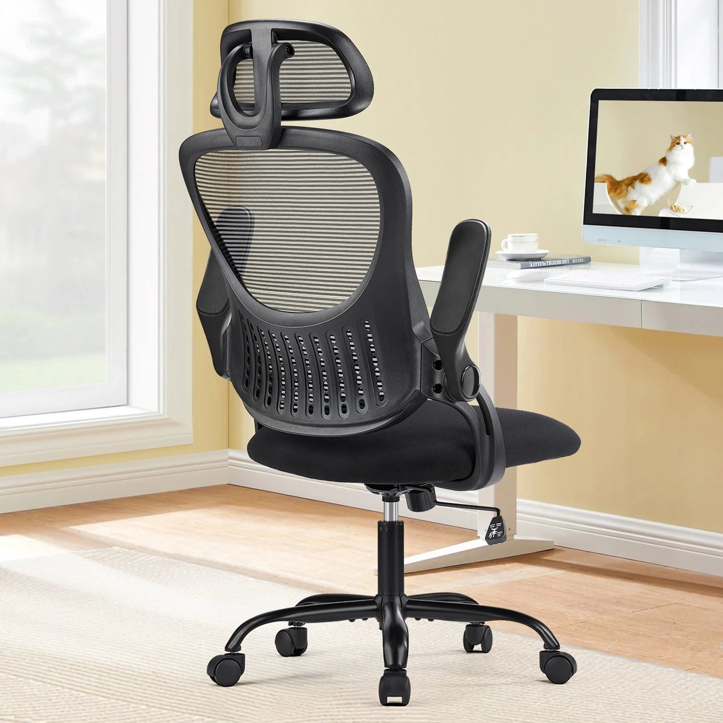 Ergonomic Office Desk Chair with Adjustable Headrest and Lumbar Support