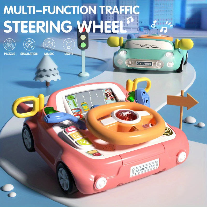 Interactive Baby Car Toy with Music and Lights for Fine Motor Skill Development