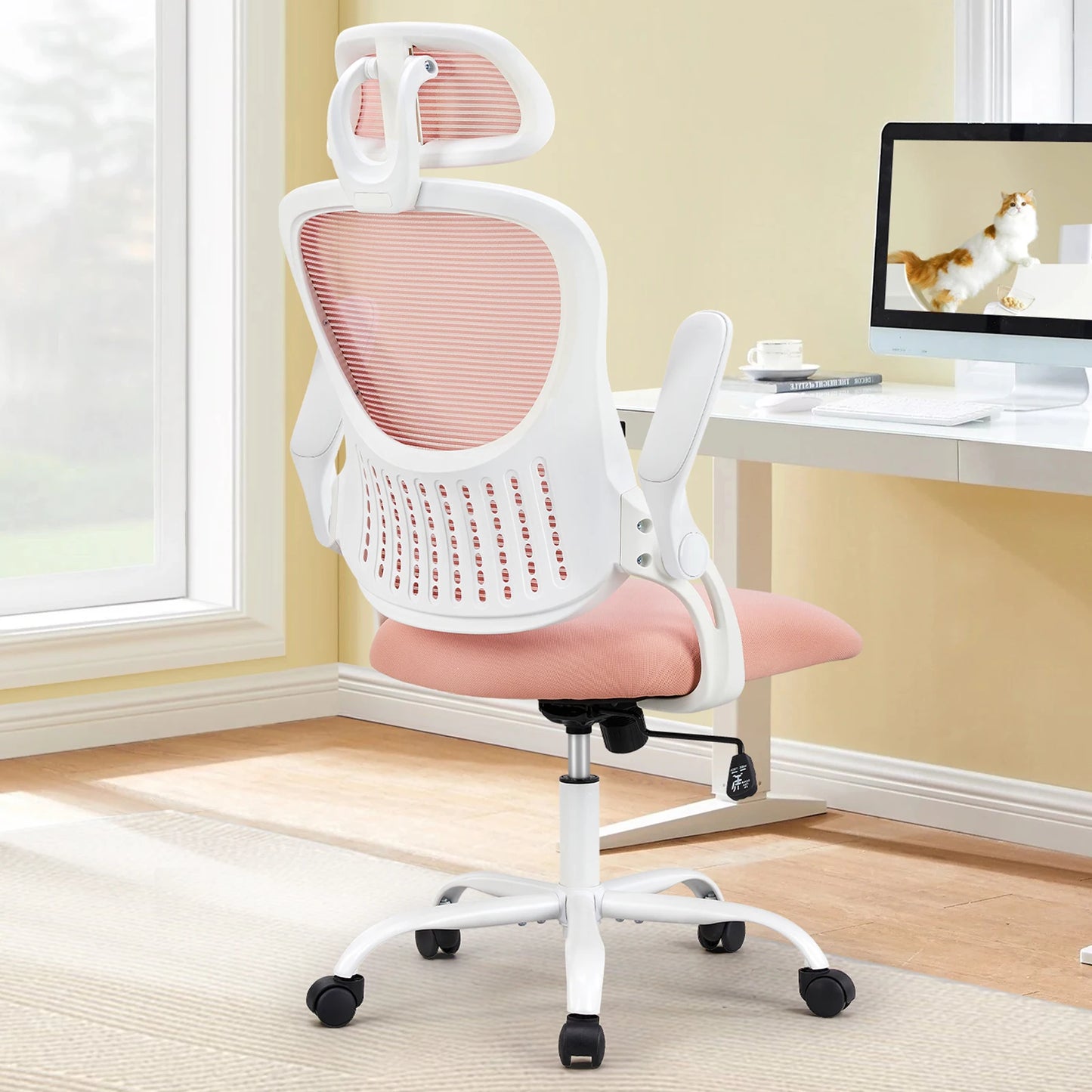 Ergonomic Office Desk Chair with Adjustable Headrest and Lumbar Support