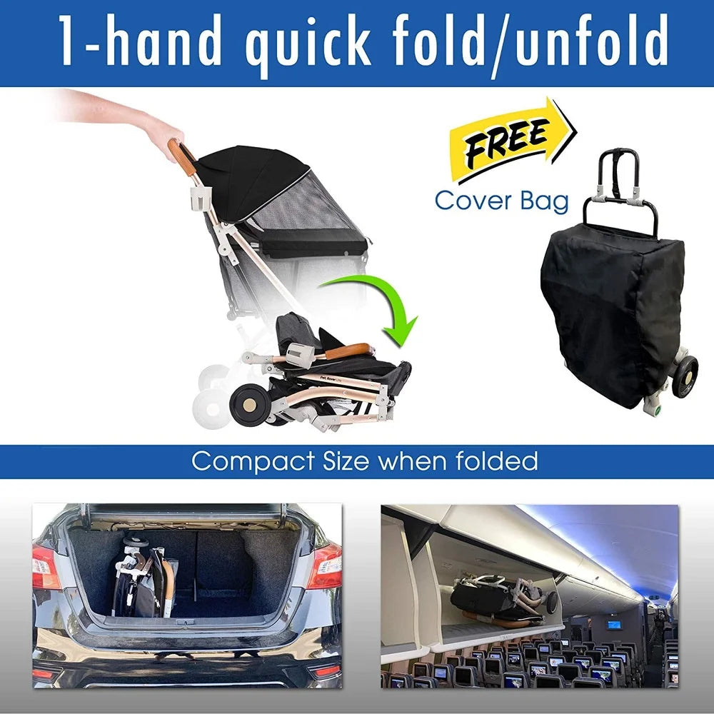 Lightweight Foldable Pet Stroller for Easy Travel