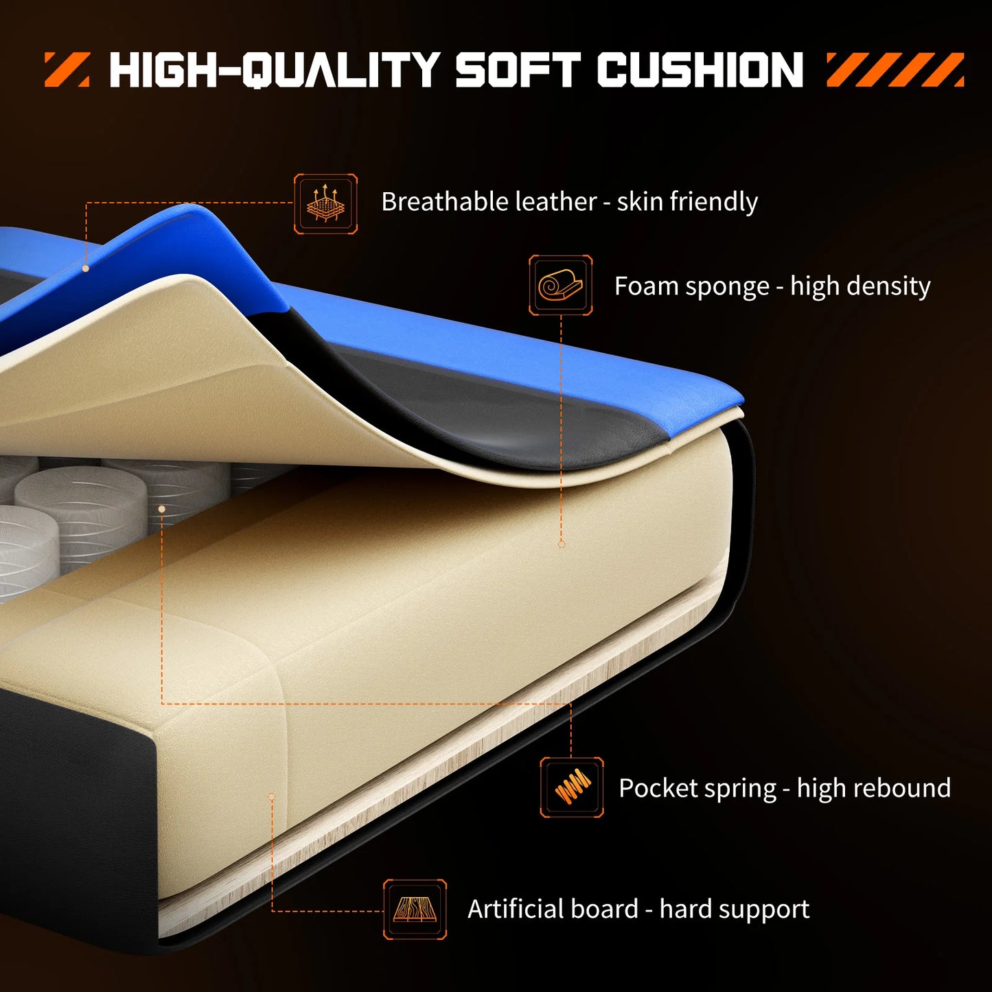 JHK Ergonomic Racing Gaming Chair with Lumbar Support