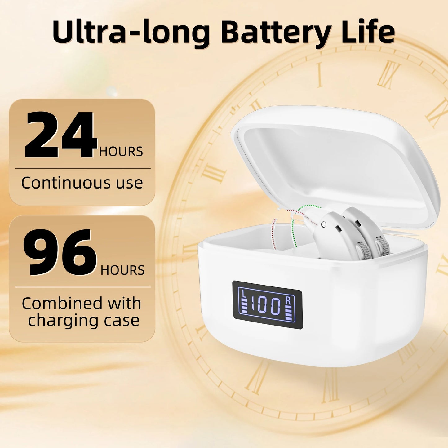 Rechargeable Digital Hearing Aids for Adults with Volume Control