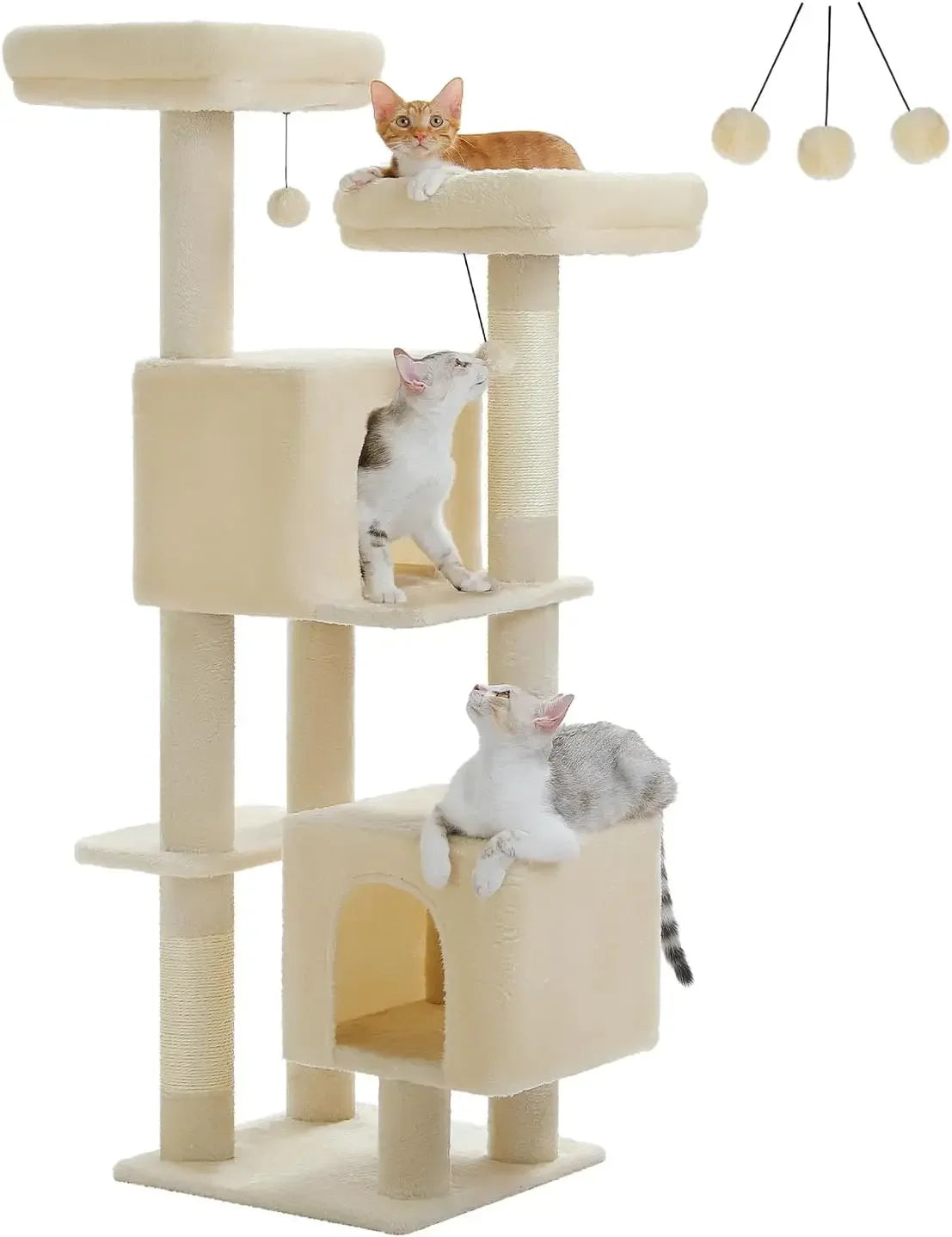 Multi-Level Cat Tree Tower with 6 Scratching Posts and Cozy Condos