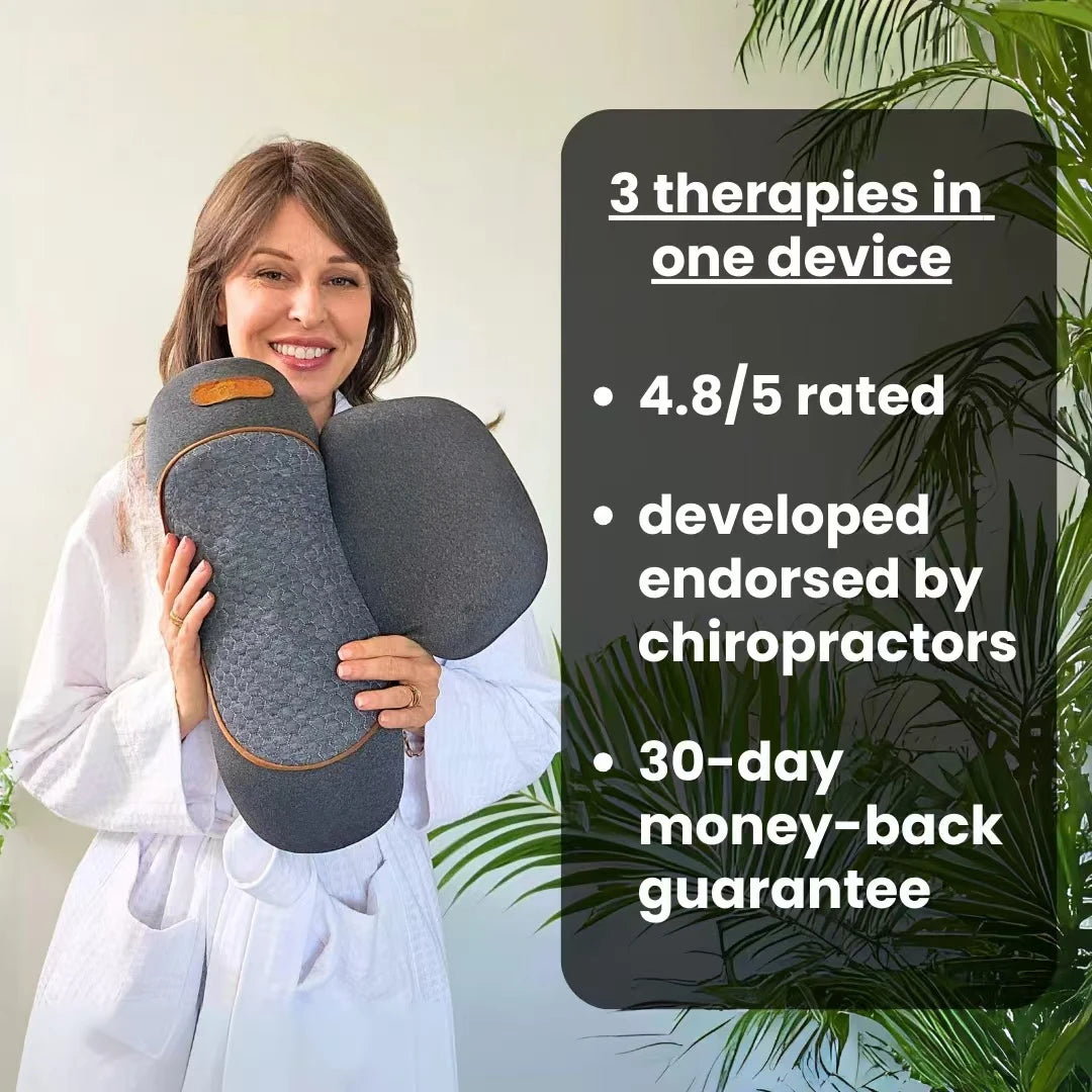 3-in-1 Neck Massager with Hot Compress and Spine Support Pillow