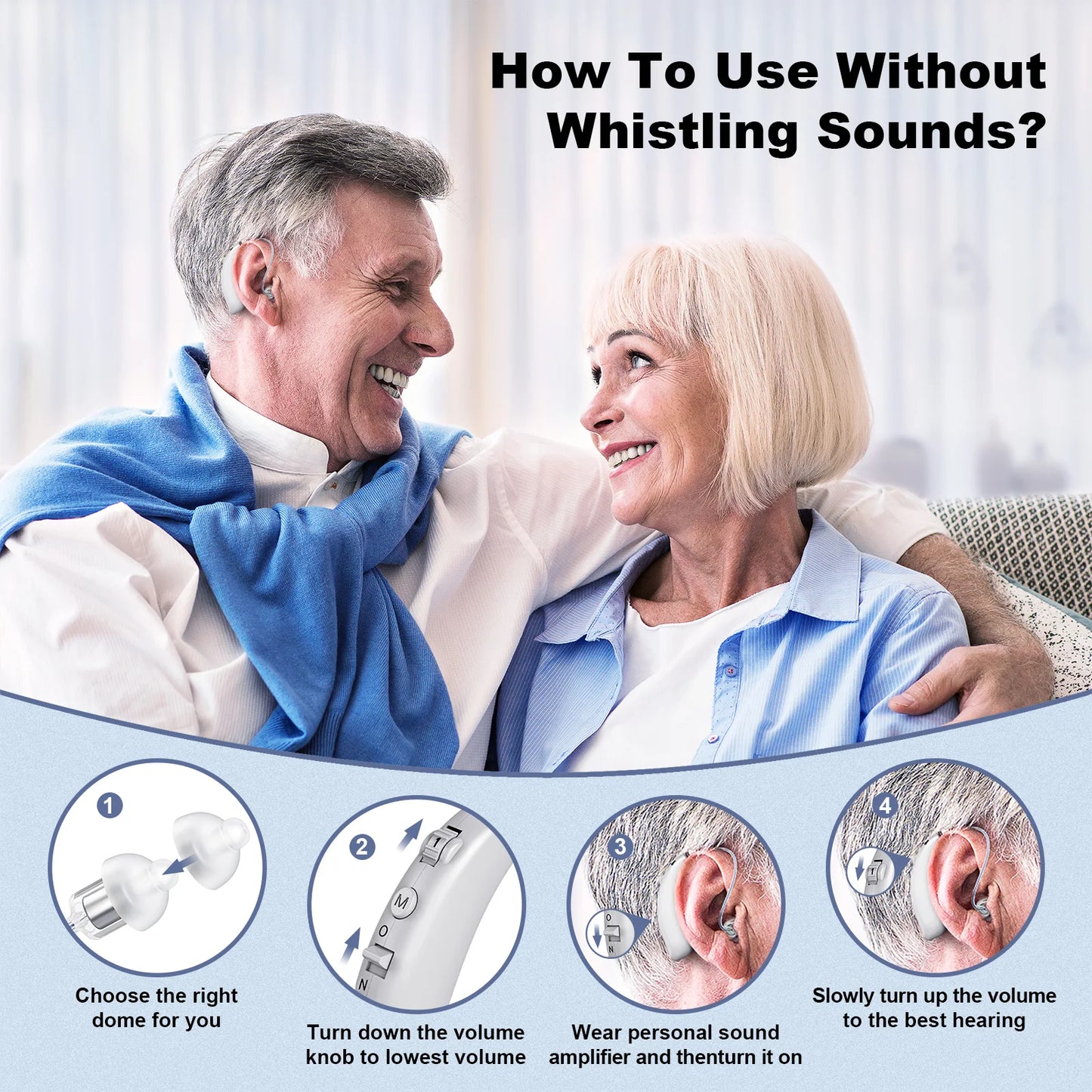 Portable Rechargeable Hearing Aid Invisible Adjustable Sound Amplifier