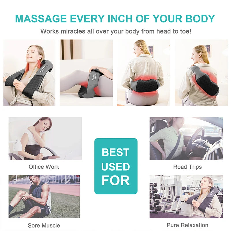 Medcursor Electric Neck and Back Massager for Muscle Relief