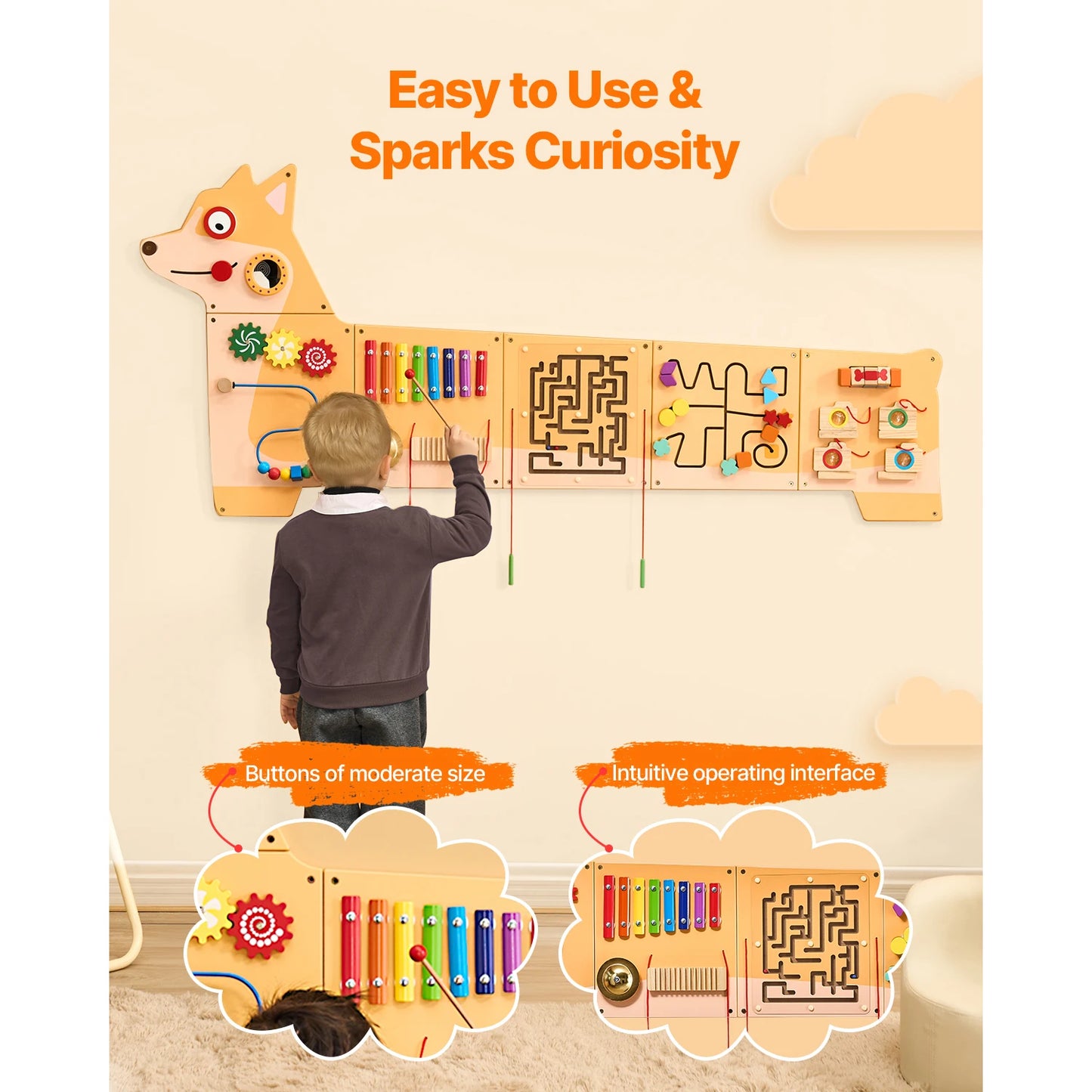 Montessori Sensory Wall Panels for Kids Learning Fun
