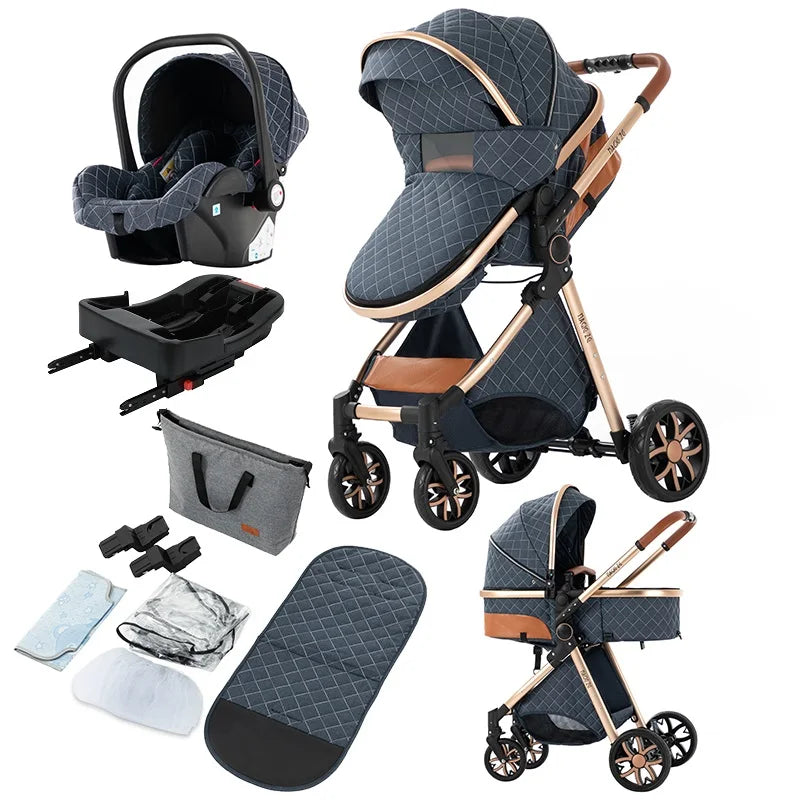 Baby Stroller 3 in 1 with Isofix Car Seat for Newborns