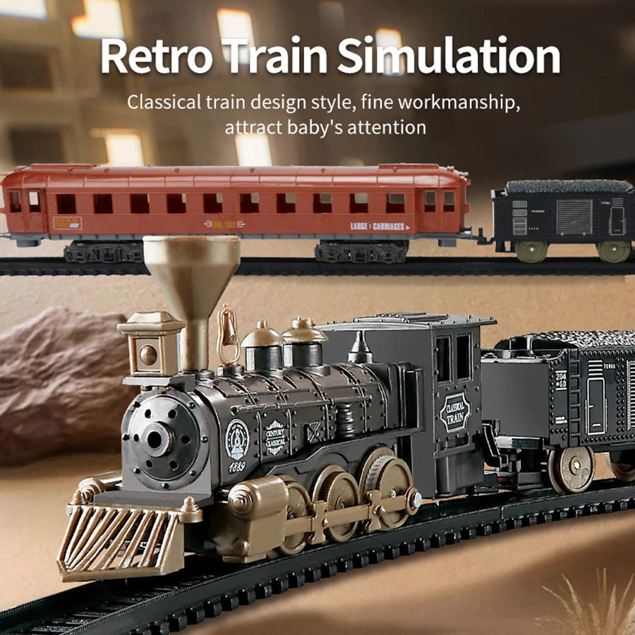 21PCS Retro Electric Train Set for Kids Birthday Gift