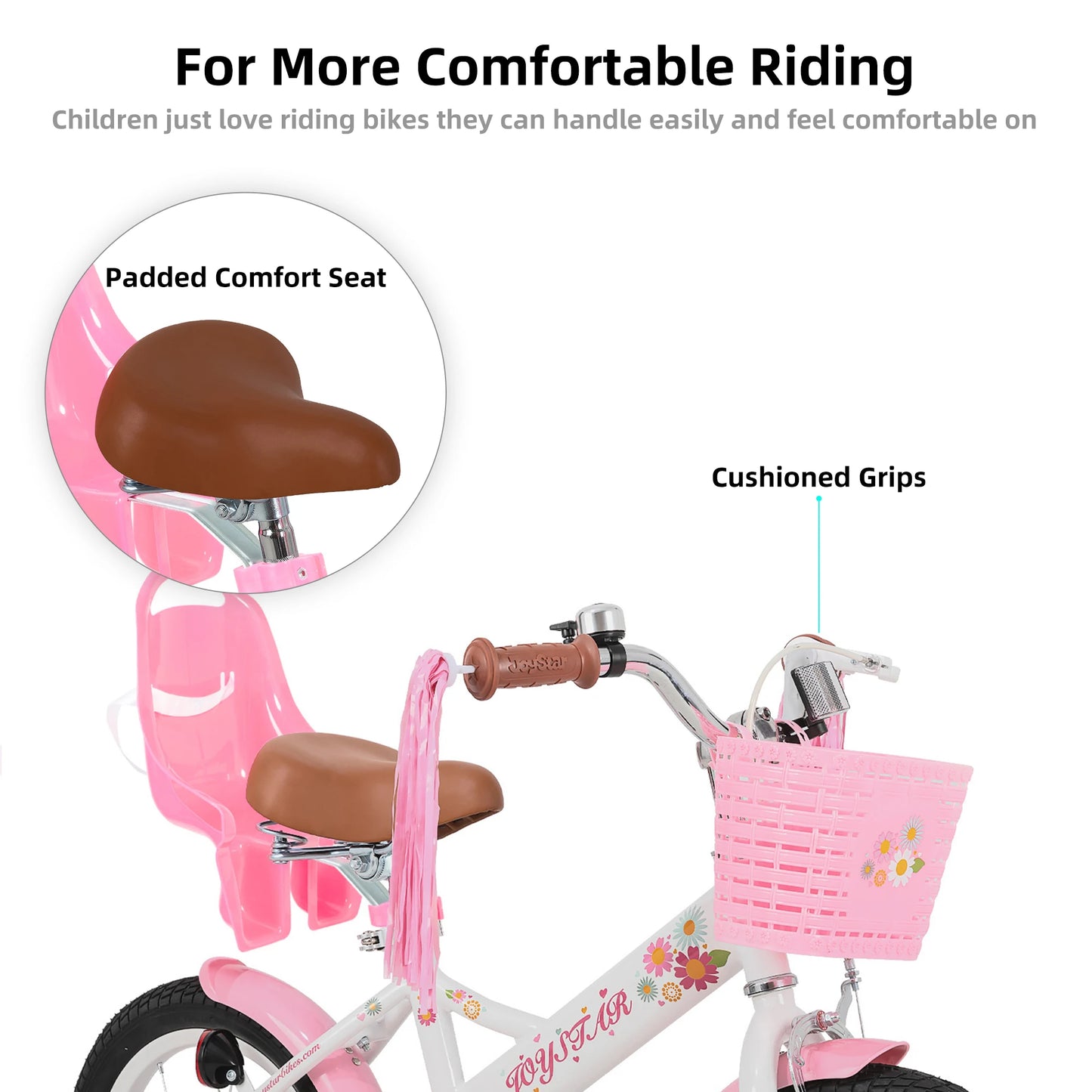Joystar Kids Bike for Ages 2-7 with Safety Flag and Doll Seat