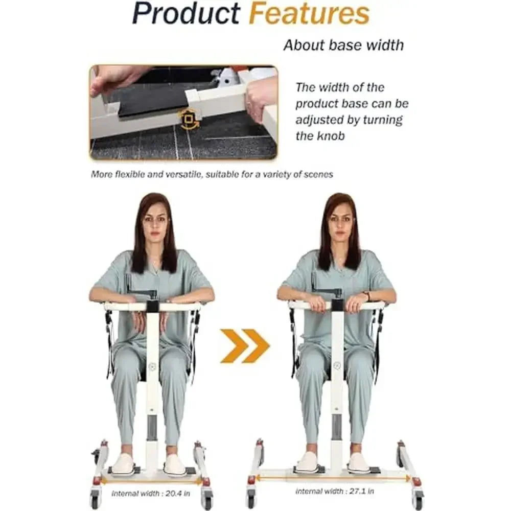Home Patient Lift Chair with Silent Swivel Wheels and Adjustable Height