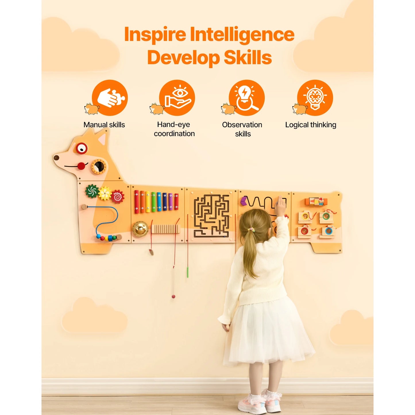 Montessori Sensory Wall Panels for Kids Learning Fun