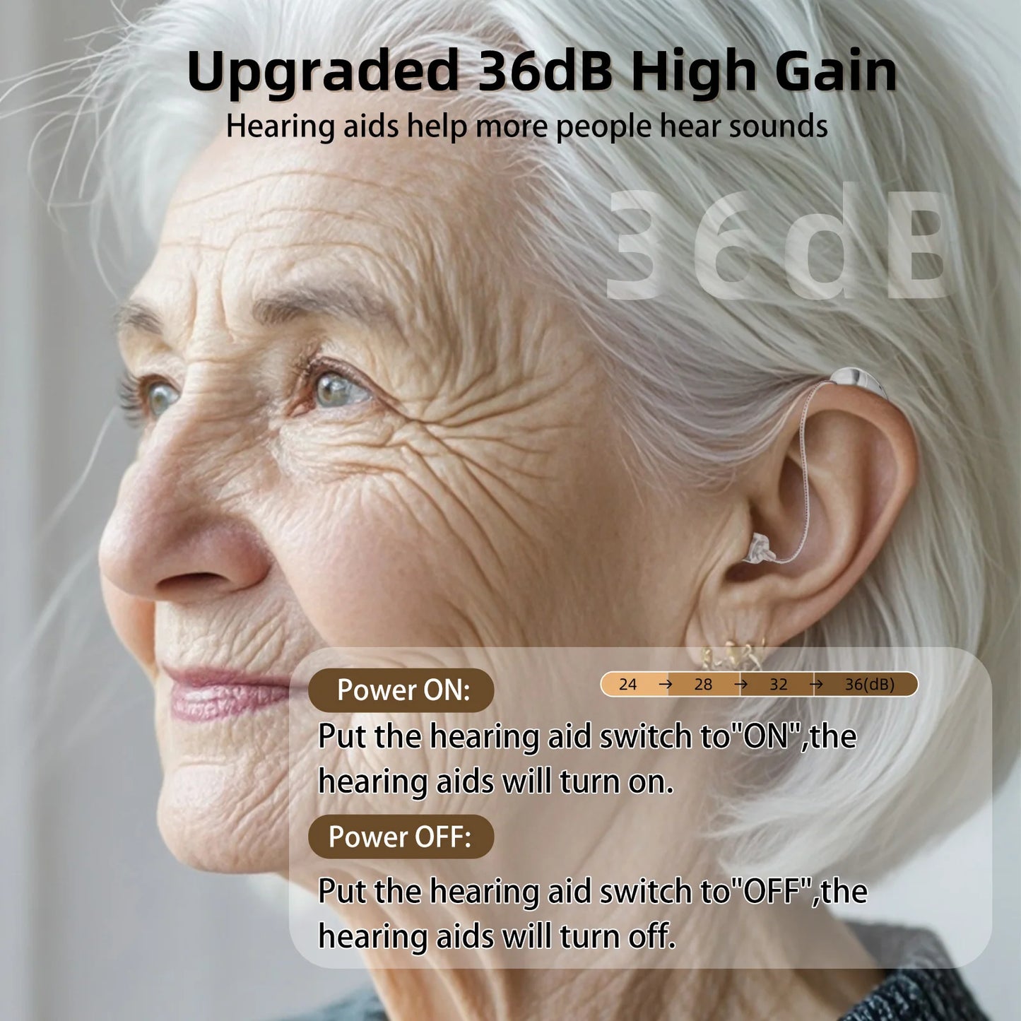 Rechargeable Digital Hearing Aids for Adults with Volume Control