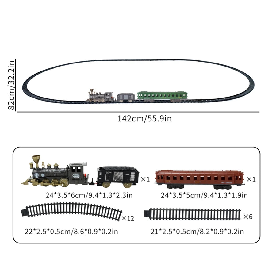 21PCS Retro Electric Train Set for Kids Birthday Gift