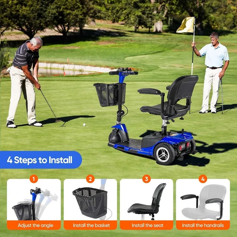 Folding Electric Wheelchair for Travel with Long Range Battery