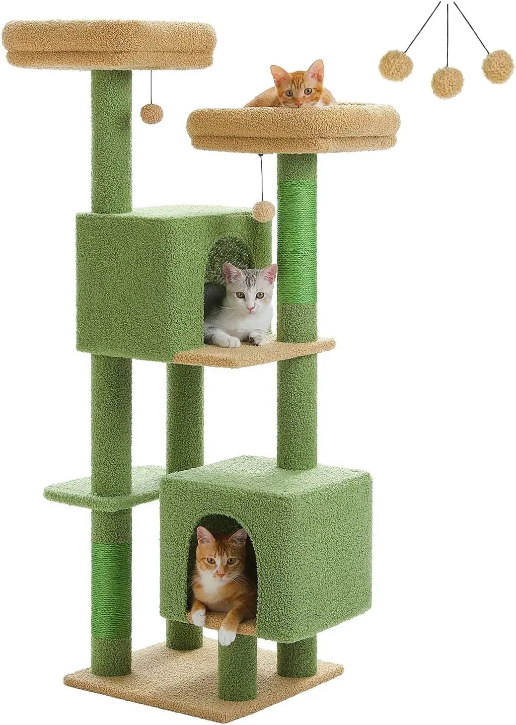 Multi-Level Cat Tree Tower with 6 Scratching Posts and Cozy Condos