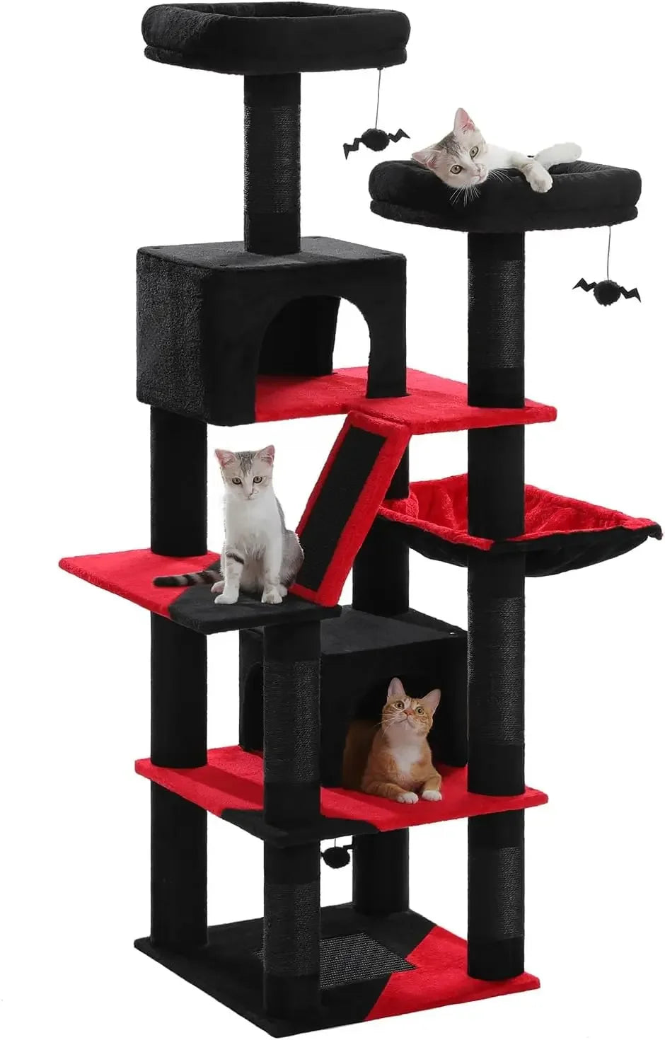 Multi-Level Cat Tree Tower with 6 Scratching Posts and Cozy Condos