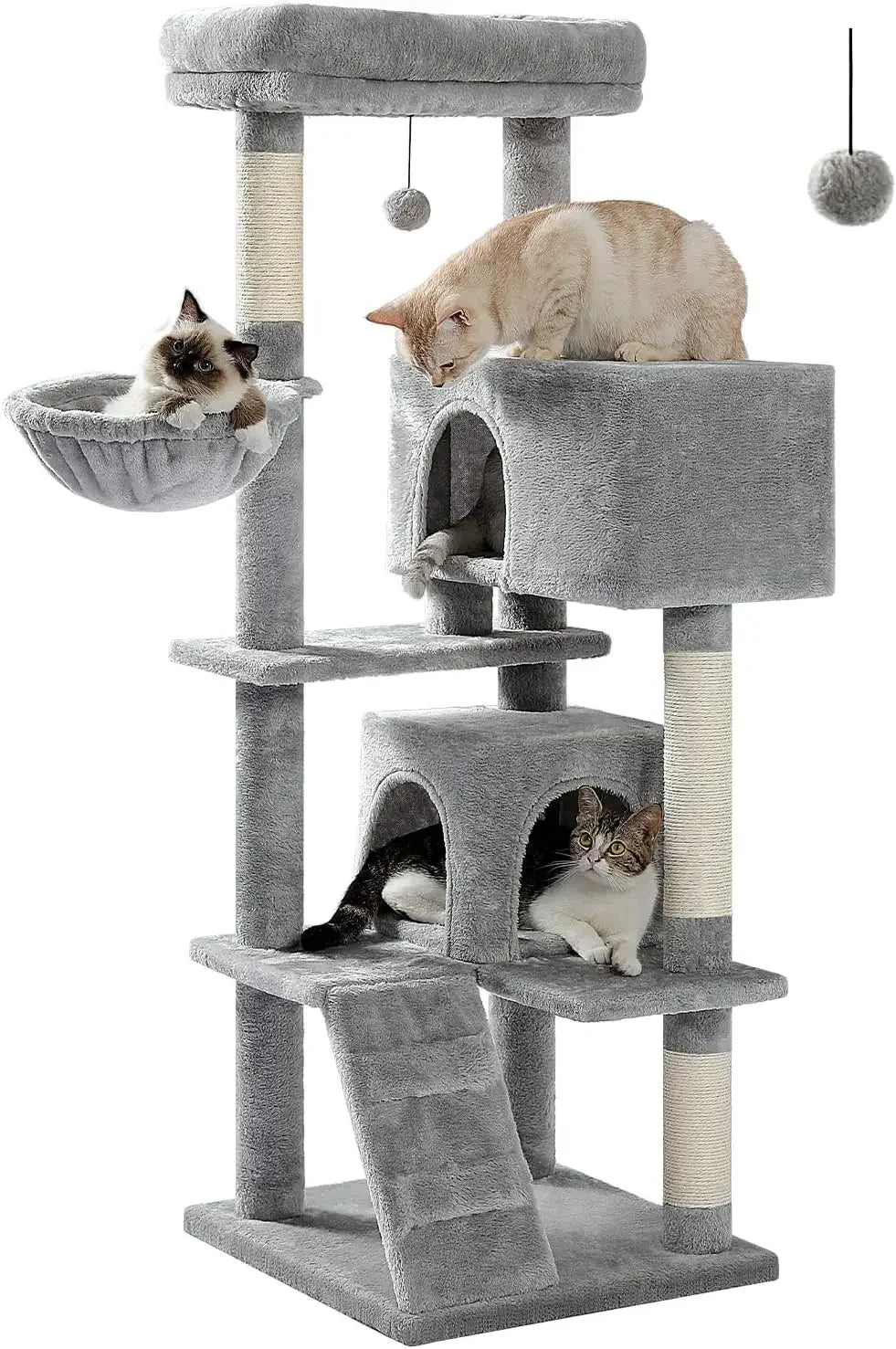 Multi-Level Cat Tree Tower with 6 Scratching Posts and Cozy Condos