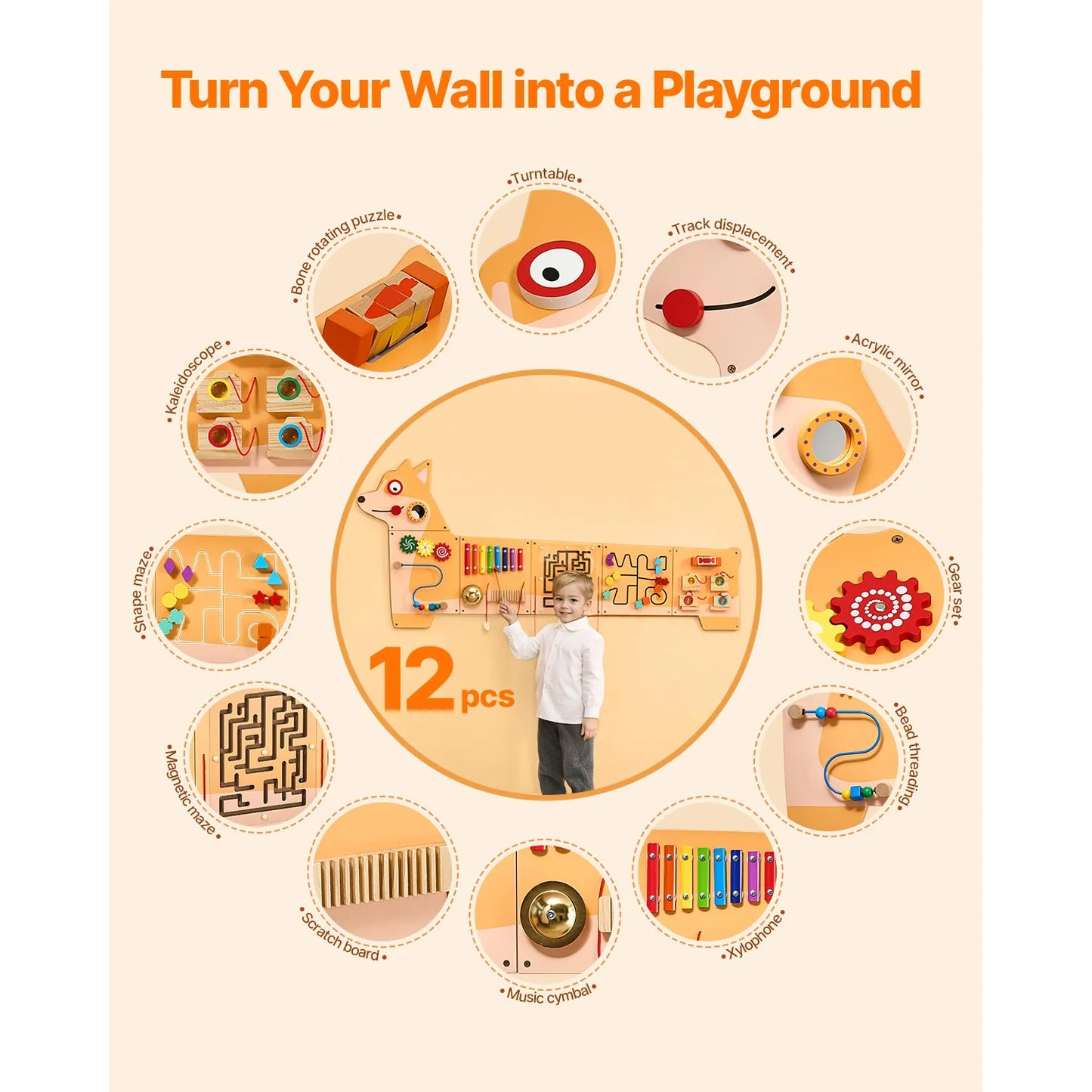 Montessori Sensory Wall Panels for Kids Learning Fun