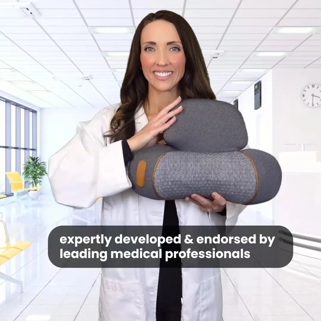 3-in-1 Neck Massager with Hot Compress and Spine Support Pillow