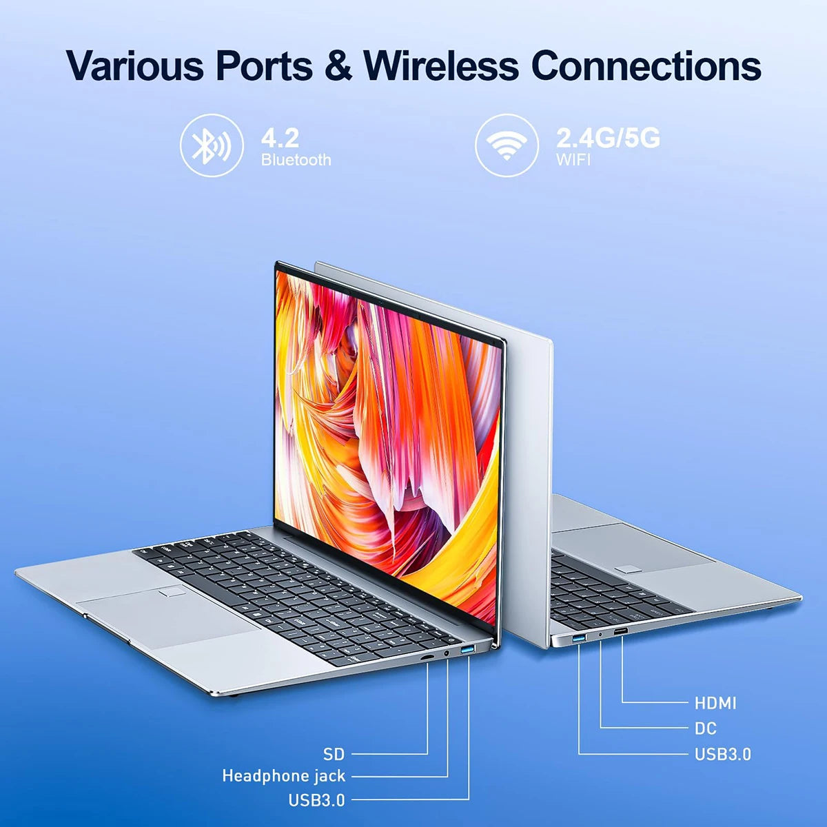 15.6 Inch Intel Celeron Laptop with 32GB RAM and 2TB SSD