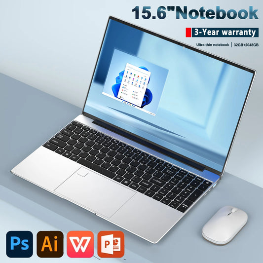 15.6 Inch Intel Celeron Laptop with 32GB RAM and 2TB SSD