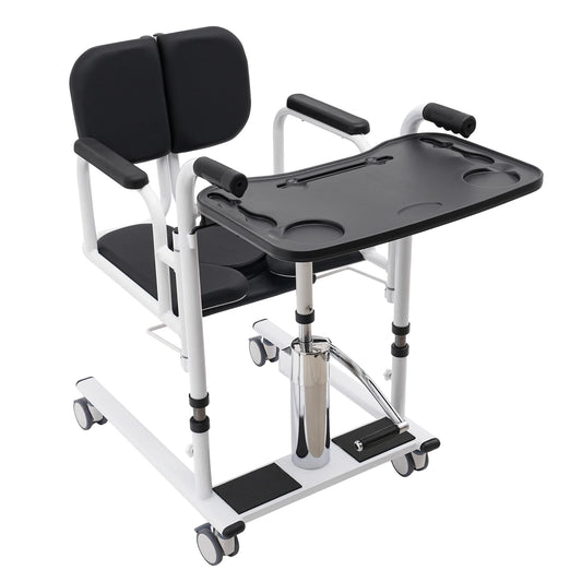 Adjustable Patient Lift Transfer Chair With 180 Degree Split Seat